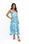 VESTIDO-MIDI-ALCA-FINA-EM-VISCOSE-COM-ESTAMPA-VERAO-NAS-CORES-MARINHO-OU-JEANS-MODELAGEM-LEVE-COM-DECOTE-EM-U-E-DETALHE-EM-GOTA.-ALCAS-REGULAVEIS-ELASTICO-NAS-COSTAS-E-BARRA-FRANZIDA-GARANTEM-CONFORTO-E-ESTILO-PARA A TEMPORADA.