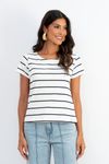 BLUSA-TEC.MALHA-VISC-CREPE-LISTRA-UNO-DEC.CANOA-MEIA-MANGA