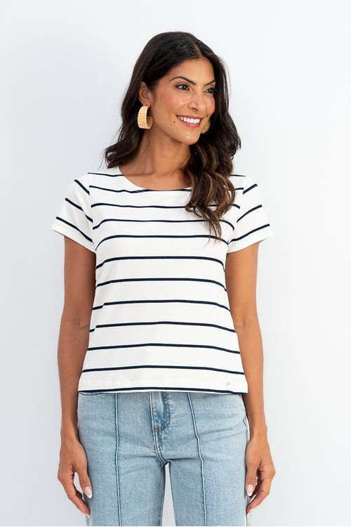 BLUSA-TEC.MALHA-VISC-CREPE-LISTRA-UNO-DEC.CANOA-MEIA-MANGA