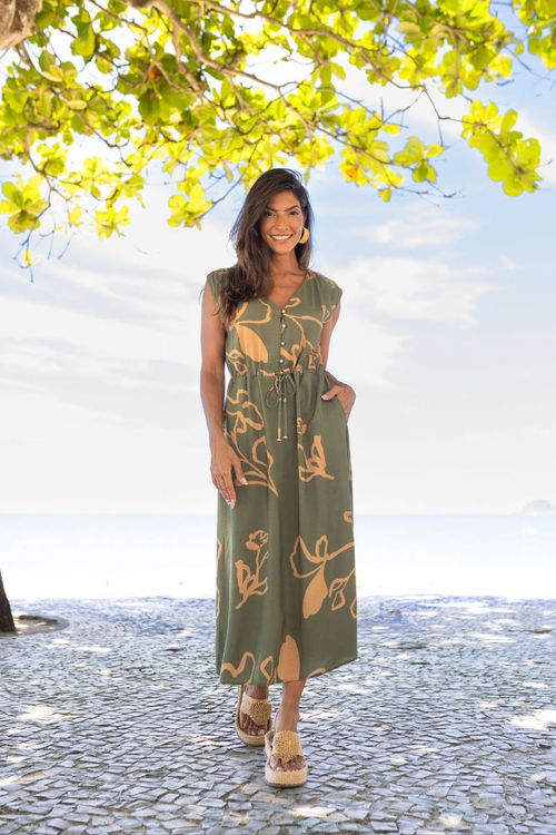 VESTIDO-MIDI-TECIDO-PLANO-VISCOSE-ESTAMPA-REFUGIO-DECOTE-V-COM-BOTOES-CAVA-VIRADA-TUNEL-E-FENDAS