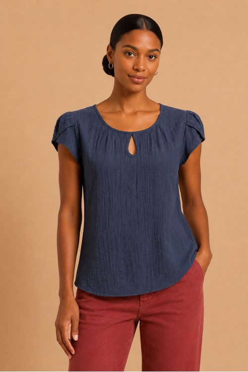 BLUSA-PLISSADO-MANGA-TULIPA-MARINHO