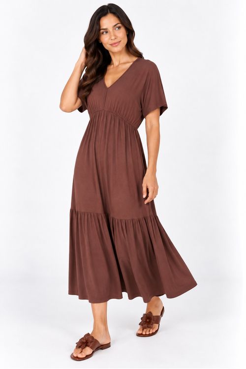 Vestido-midi-Leblon-decote-v-chocolate.
